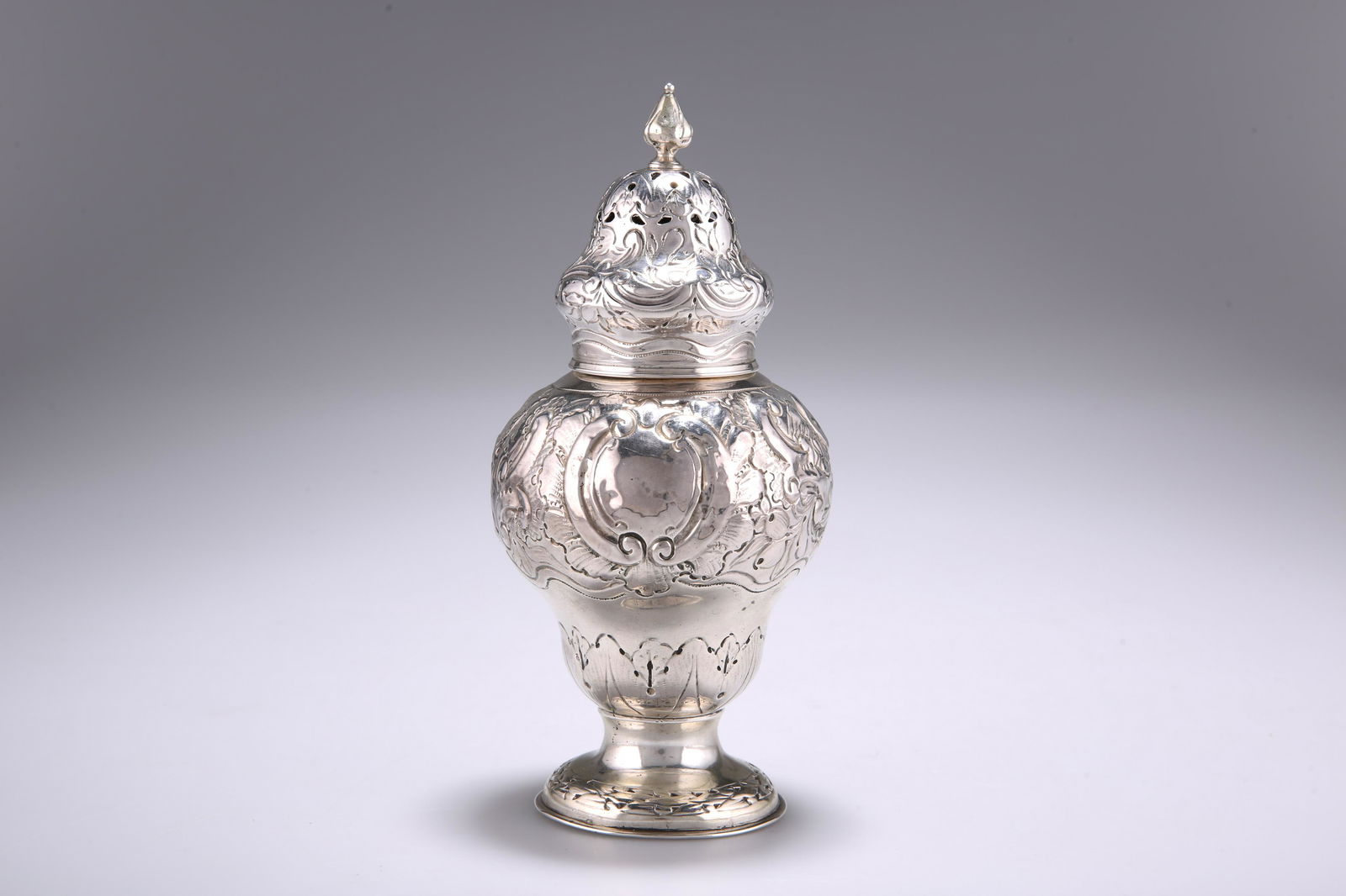 AN INDIAN COLONIAL SILVER CASTER, by Arthur Pittar, (1 of 2)