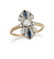 A SAPPHIRE AND DIAMOND DRESS RING The elongated