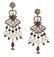 A PAIR OF RUBY, WHITE HARDSTONE AND CULTURED PEARL