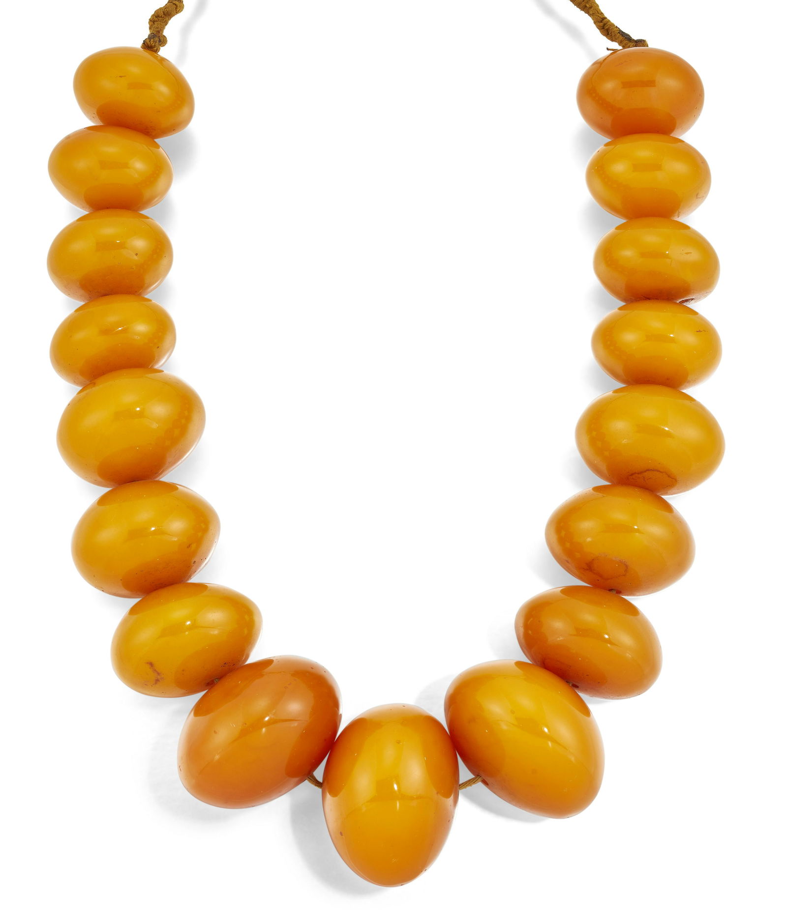 A LARGE COMPOSITE AMBER BEAD NECKLACE OR PRAYER BEADS, (1 of 1)