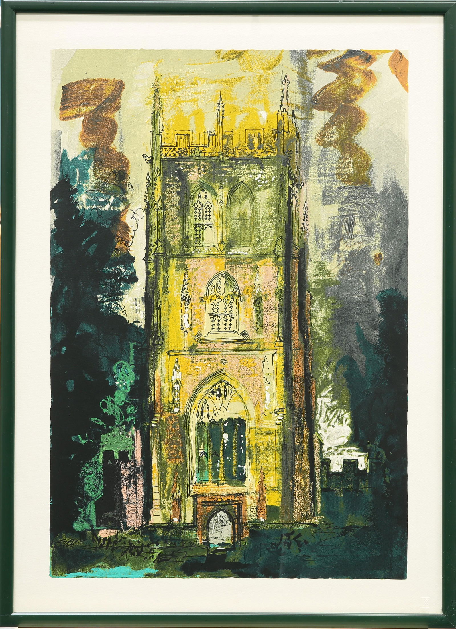 JOHN PIPER (BRITISH, 1903-1992), ISLE OF ABBOTS,: JOHN PIPER (BRITISH, 1903-1992), ISLE OF ABBOTS, silkscreen, unsigned, printed by Kelpra Studio, with their blindstamp, framed. Image 68m by 46cm Provenance: The Estate of the Late Sylvia Mary de Jage