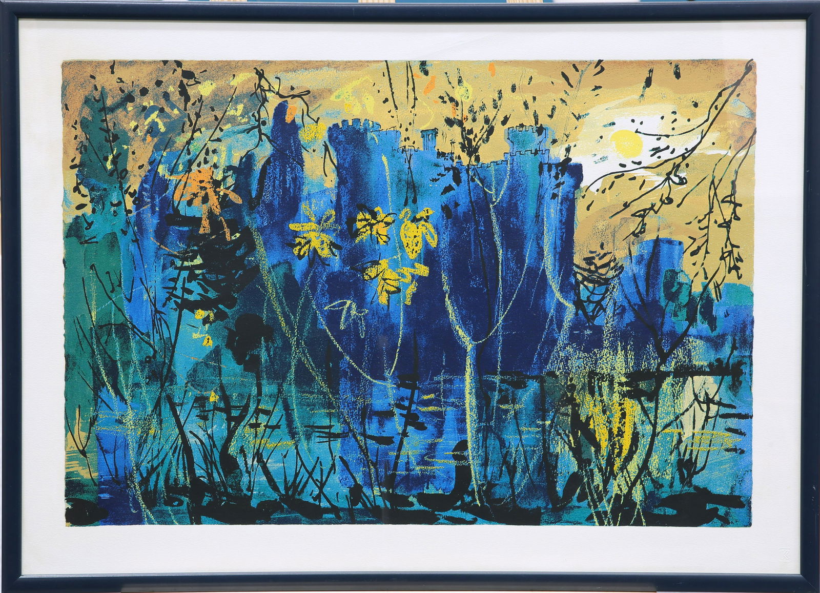 JOHN PIPER (BRITISH, 1903-1992), EASTNOR CASTLE,: JOHN PIPER (BRITISH, 1903-1992), EASTNOR CASTLE, silkscreen, unsigned, printed by Kelpra Studio, with their blindstamp, framed. Image 45.5cm by 67.5cm Provenance: The Estate of the Late Sylvia Mary De