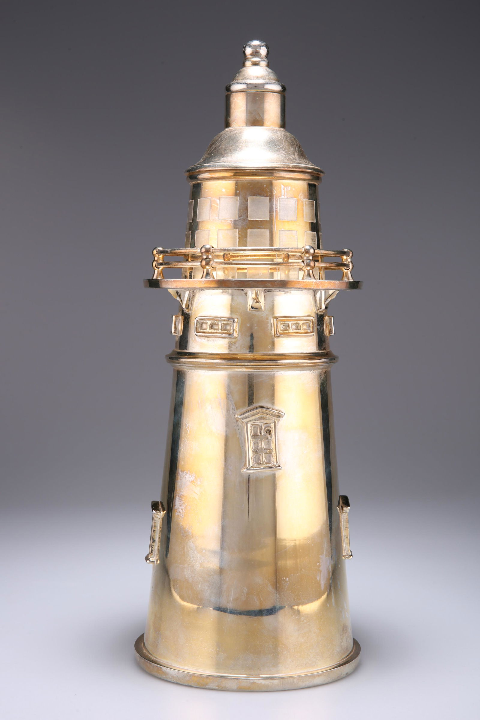 A SILVER-PLATED NOVELTY COCKTAIL SHAKER, in the form of (1 of 1)