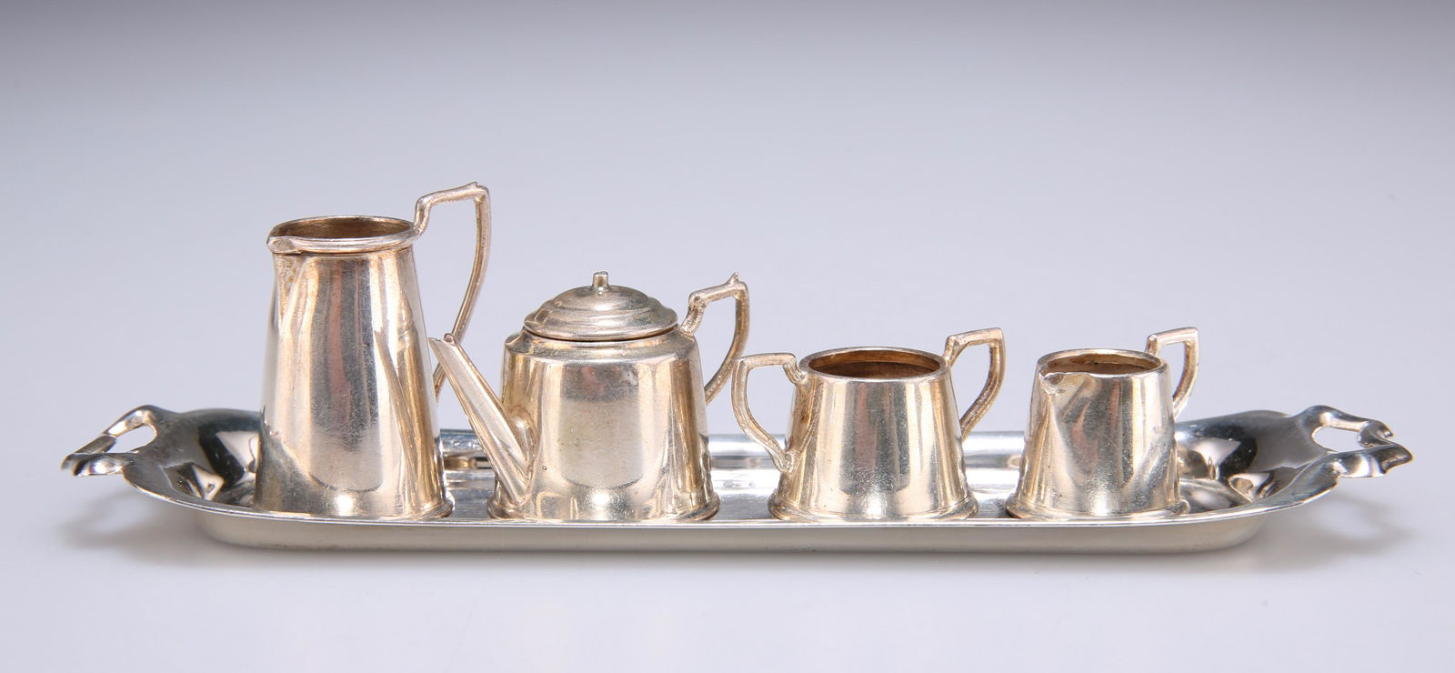 AN ELIZABETH II SILVER MINIATURE TEA SERVICE, by Walter (1 of 2)