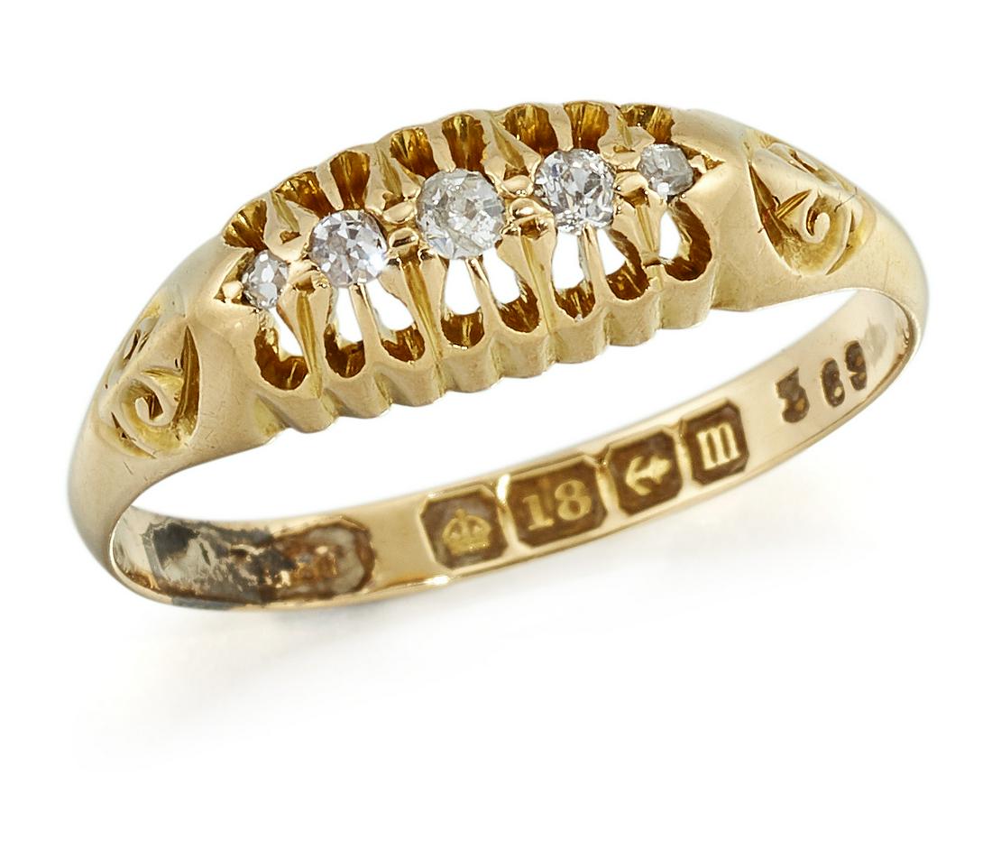 AN EARLY 20TH CENTURY 18 CARAT GOLD AND DIAMOND RING, (1 of 1)