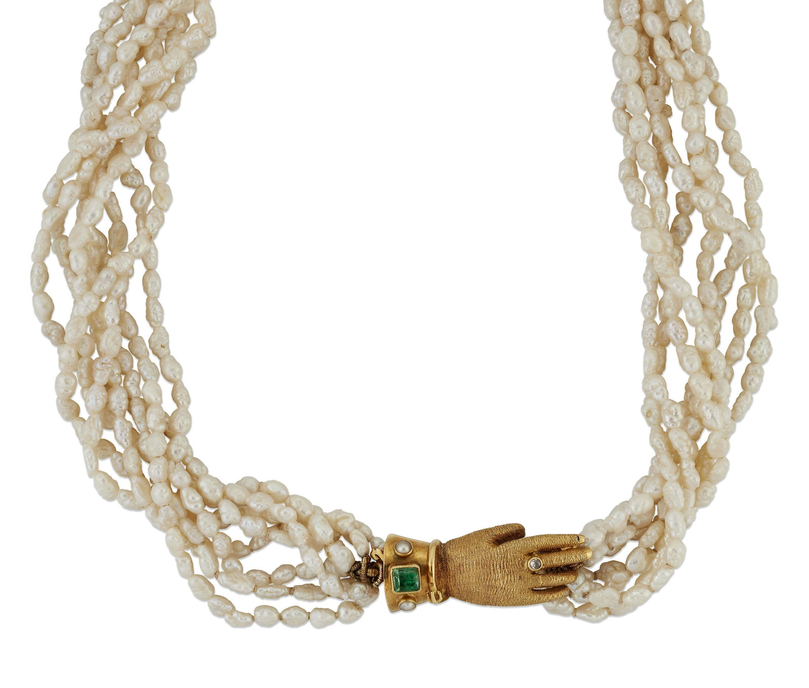 A MULTI-STRAND FRESHWATER PEARL NECKLACE, WITH A (1 of 1)