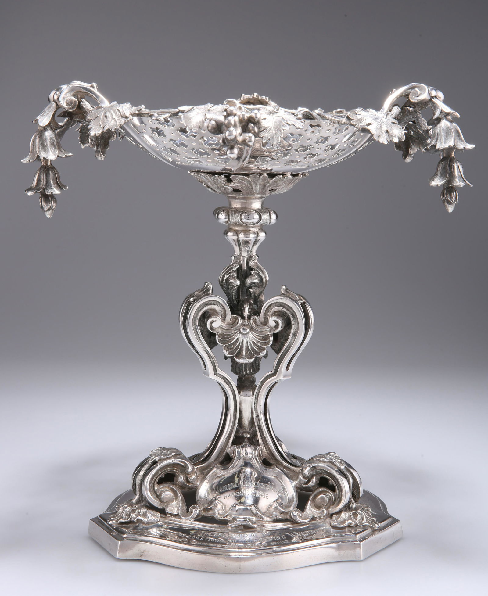 A FINE VICTORIAN SILVER COMPORT, by Charles Reily (1 of 6)
