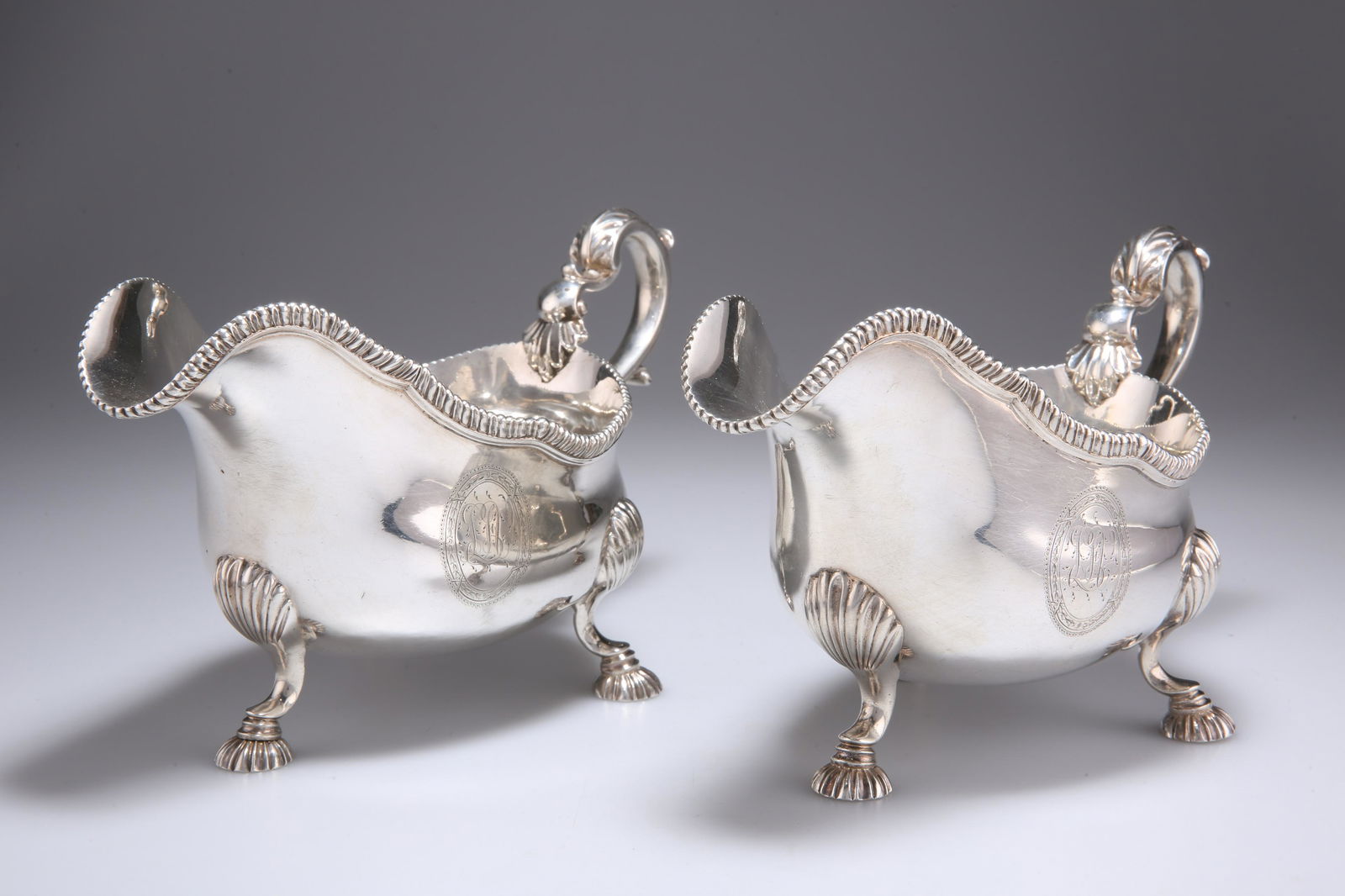 A FINE PAIR OF GEORGE III SILVER SAUCEBOATS, by (1 of 4)