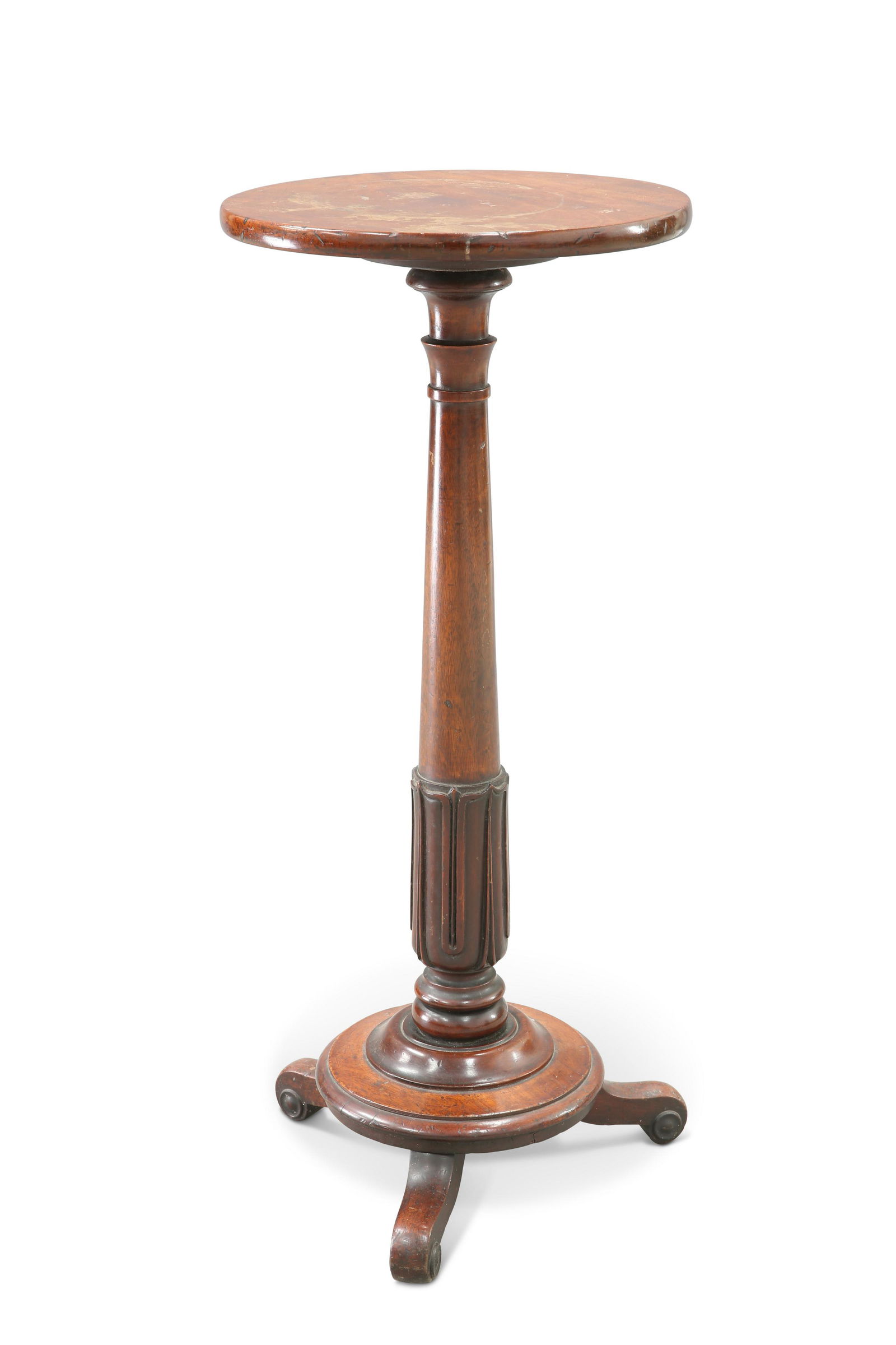 A REGENCY MAHOGANY TORCHÉRE STAND, the circular top (1 of 1)