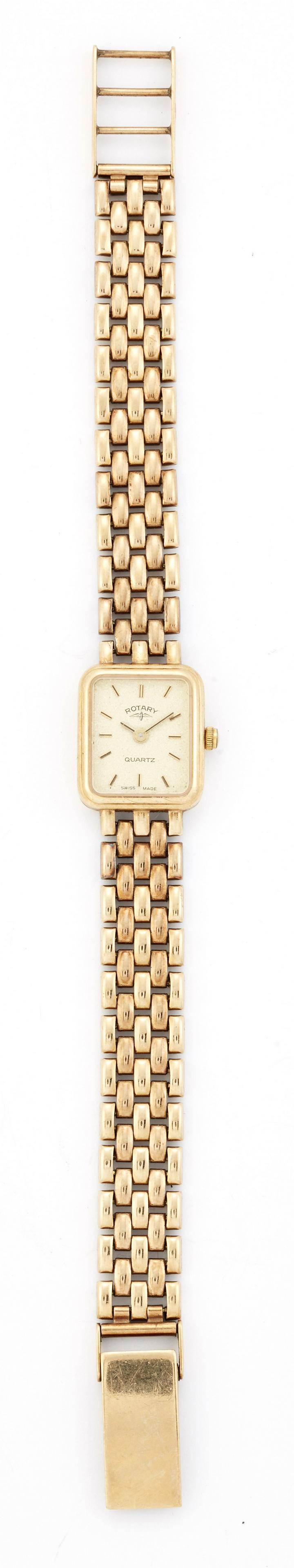 A LADY'S 9 CARAT GOLD ROTARY BRACELET WATCH (1 of 1)
