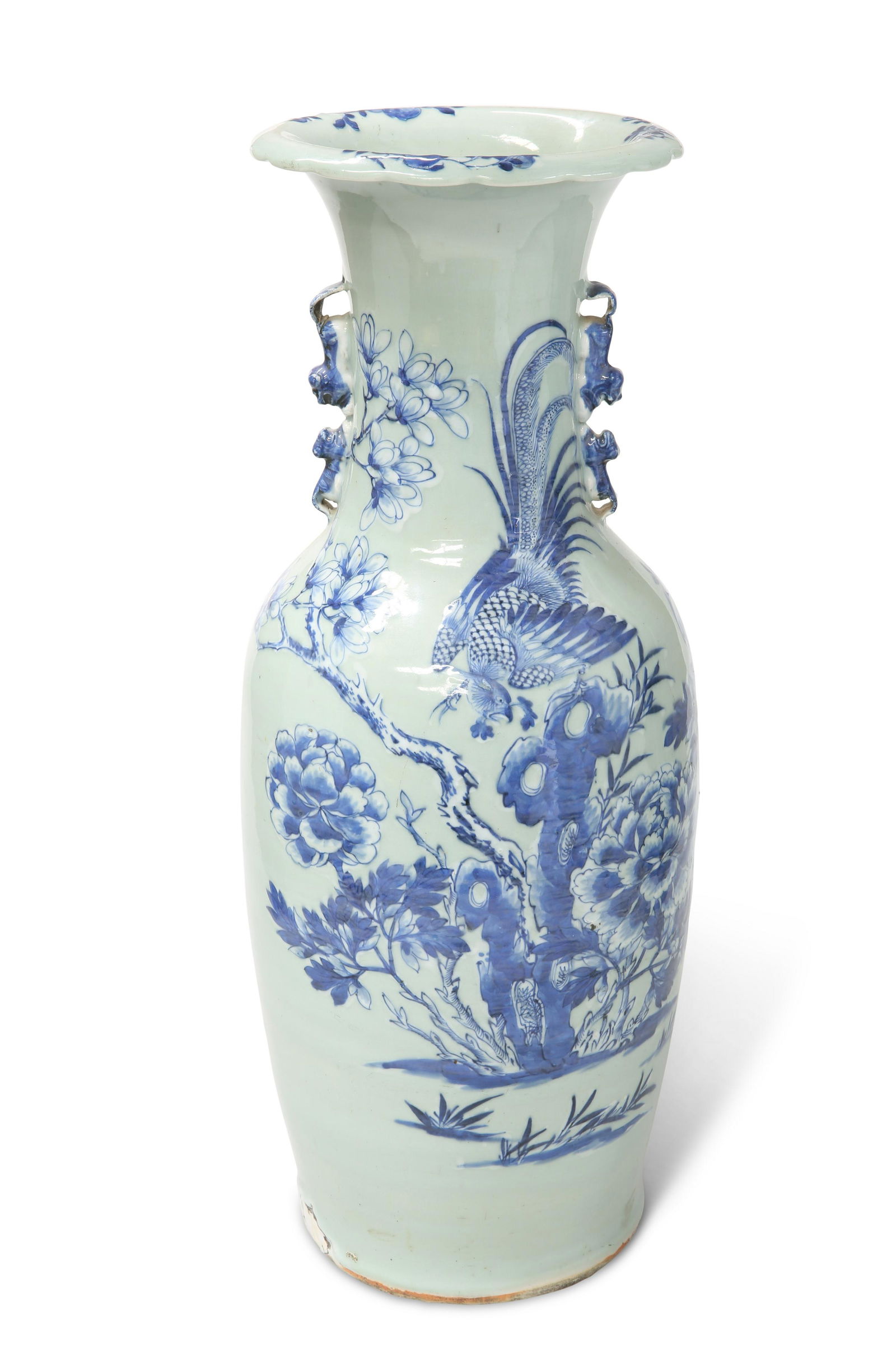 A LARGE CHINESE CELADON-GROUND VASE, LATE QING DYNASTY, (1 of 4)