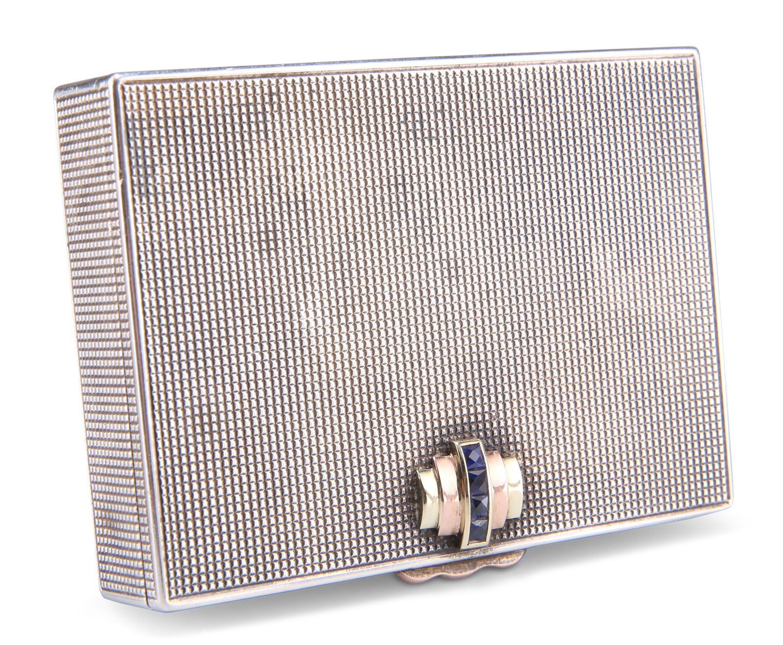 A STERLING SILVER AND GOLD ENGINE-TURNED CASE, (1 of 1)