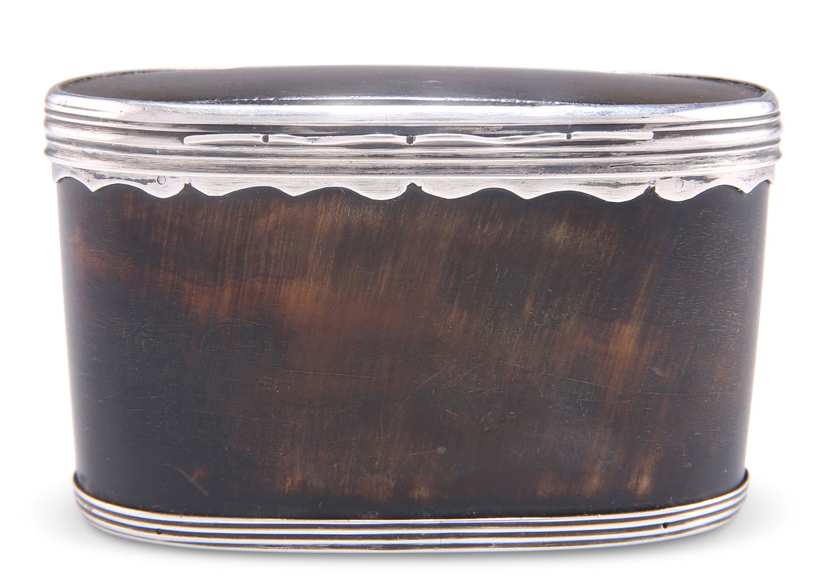 A SCOTTISH HORN SNUFF BOX, EARLY 19TH CENTURY, oval, with h (1 of 1)