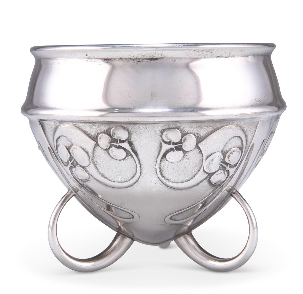 ARCHIBALD KNOX FOR LIBERTY & CO, A TUDRIC PEWTER BOWL, no. 0277, cast in low relief with stylised fo (1 of 1)