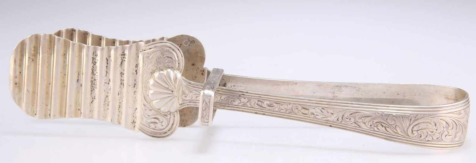 A PAIR OF 19TH CENTURY DUTCH SILVER ASPARAGUS TONGS (1 of 1)