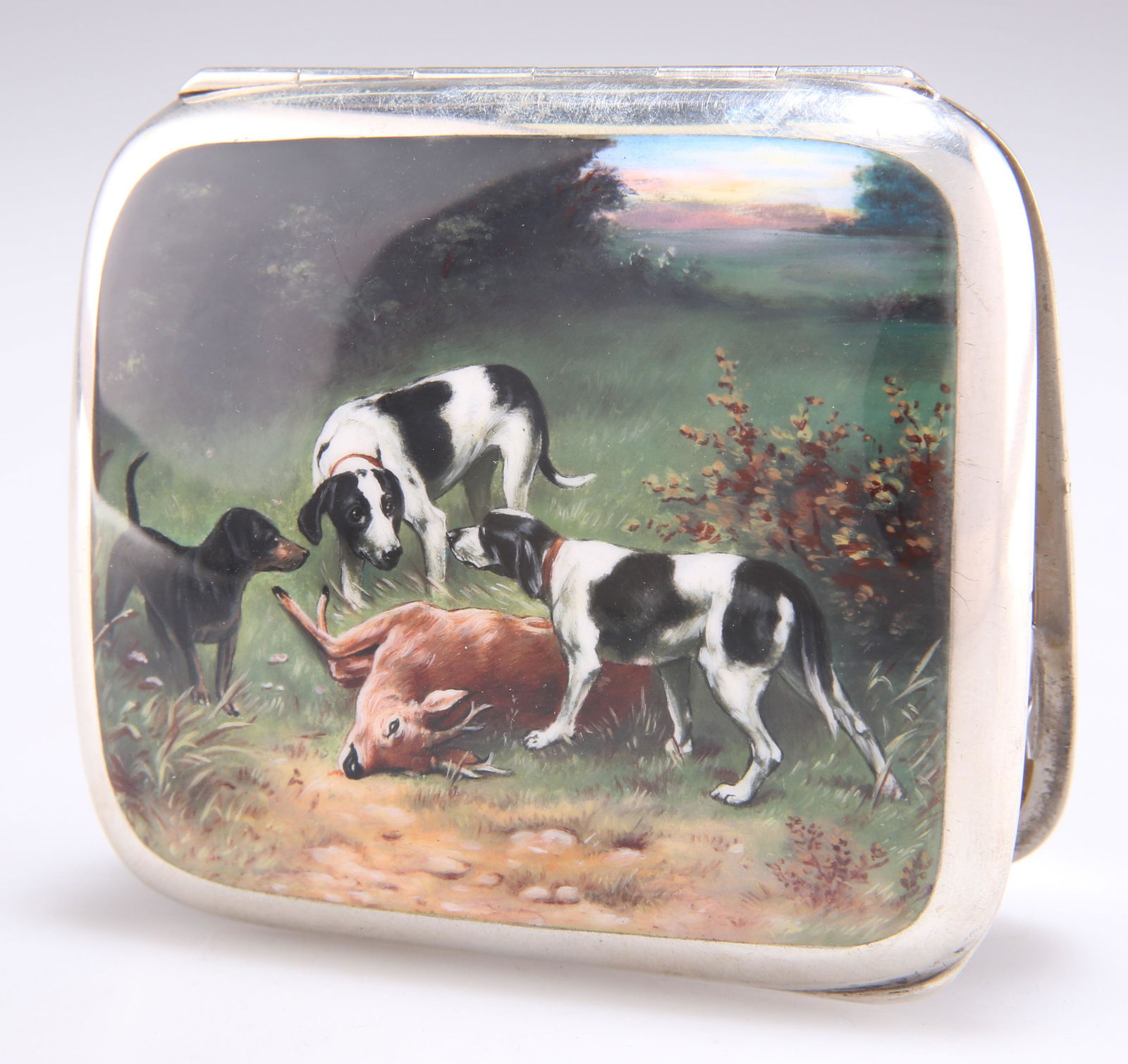 AN AUSTRO-HUNGARIAN SILVER AND ENAMEL CIGARETTE CASE, EARLY 20TH CENTURY (1 of 1)