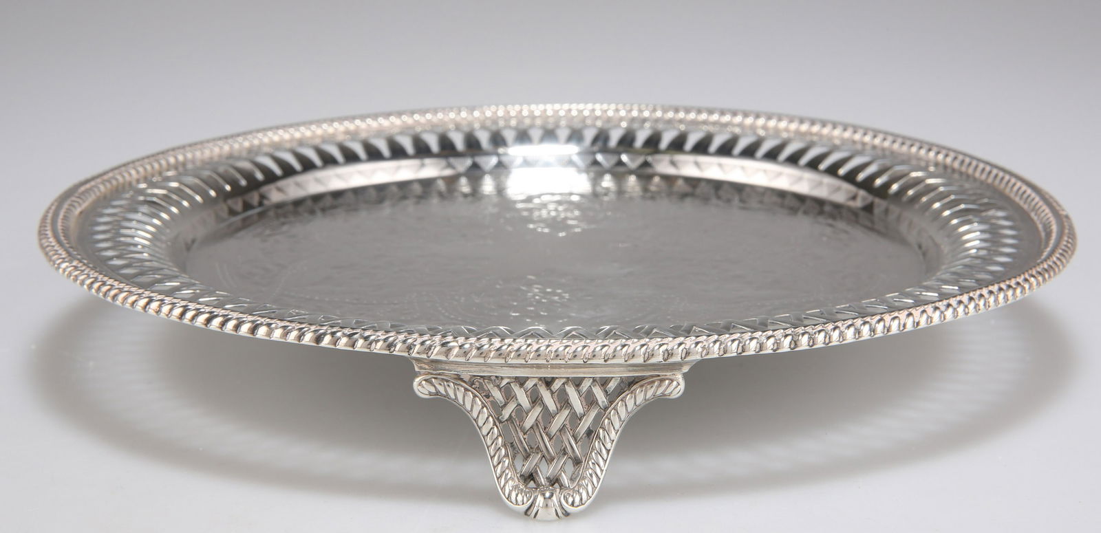 A VICTORIAN SILVER SALVER (1 of 3)