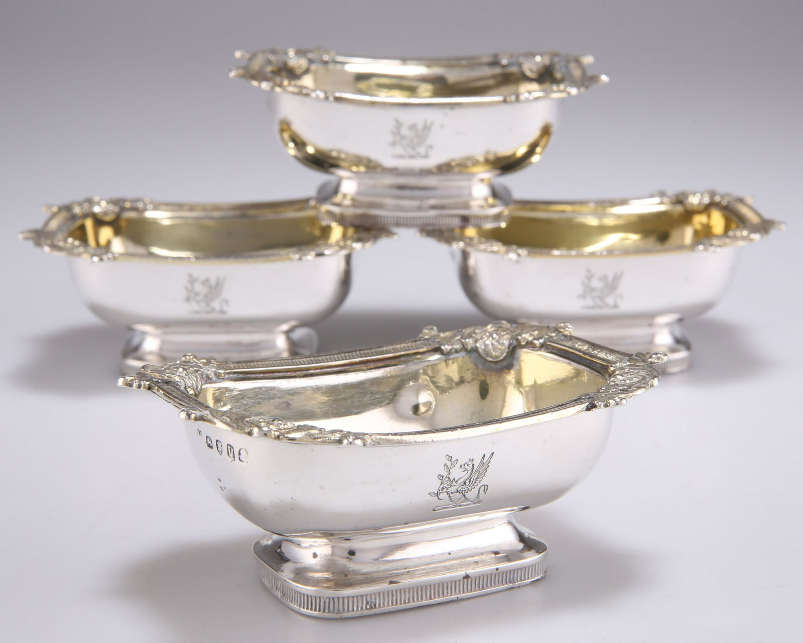 A SET OF FOUR GEORGE III SILVER SALTS (1 of 1)