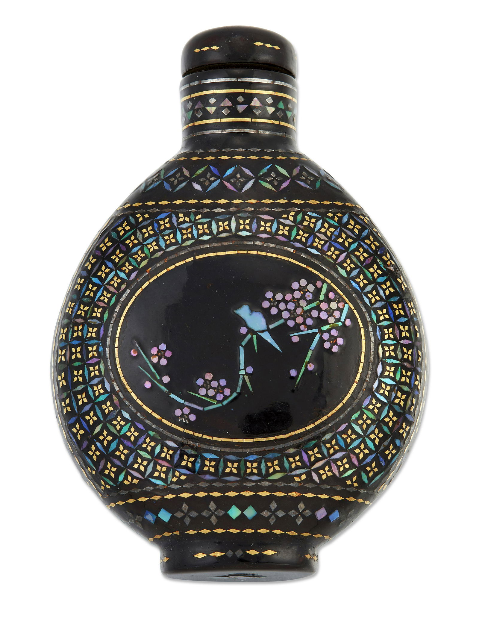 A VICTORIAN PAPIER-MACHE SNUFF BOTTLE (1 of 1)