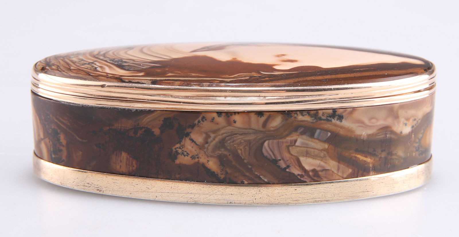 A FINE GOLD-MOUNTED AGATE BOX, FIRST HALF OF 19TH CENTURY (1 of 1)