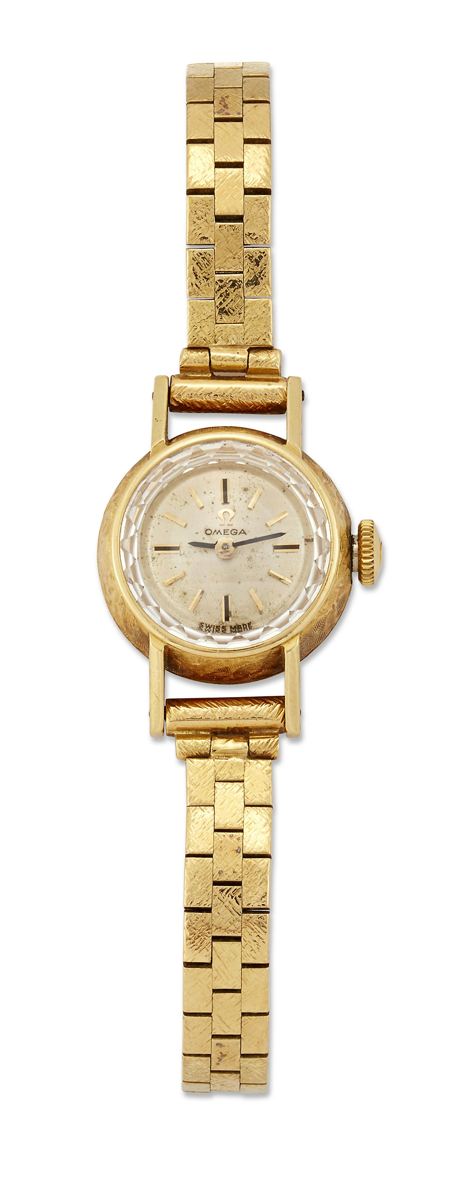 AN 18 CARAT GOLD LADY'S OMEGA BRACELET WATCH (1 of 1)