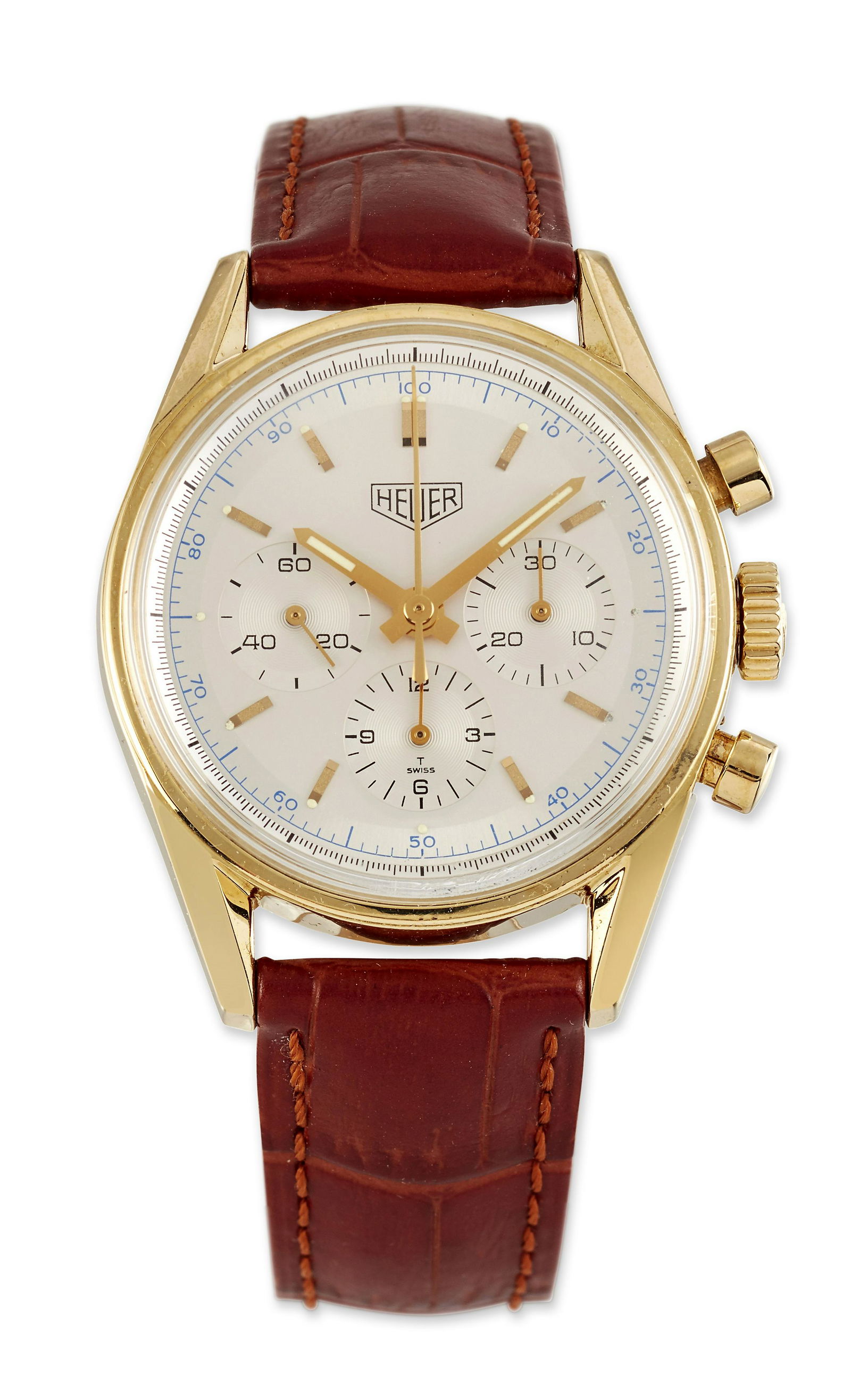 AN 18 CARAT GOLD TAG HEUER CARRERA RE-EDITION WATCH (1 of 2)