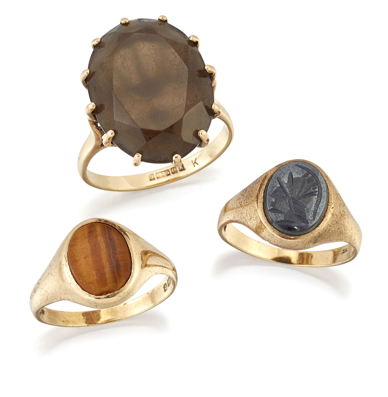 THREE 9 CARAT GOLD RINGS (1 of 1)