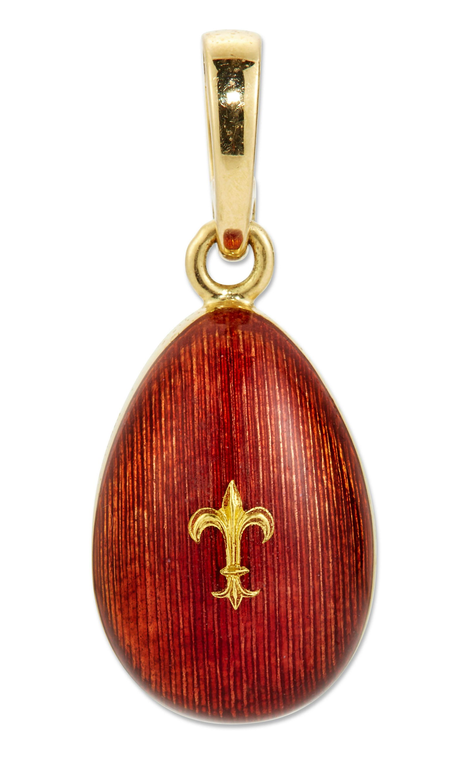VICTOR MAYER FOR FABERGE, A LIMITED EDITION 18 CARAT GOLD GUILLOCHE ENAMEL EGG PENDANT (1 of 1)