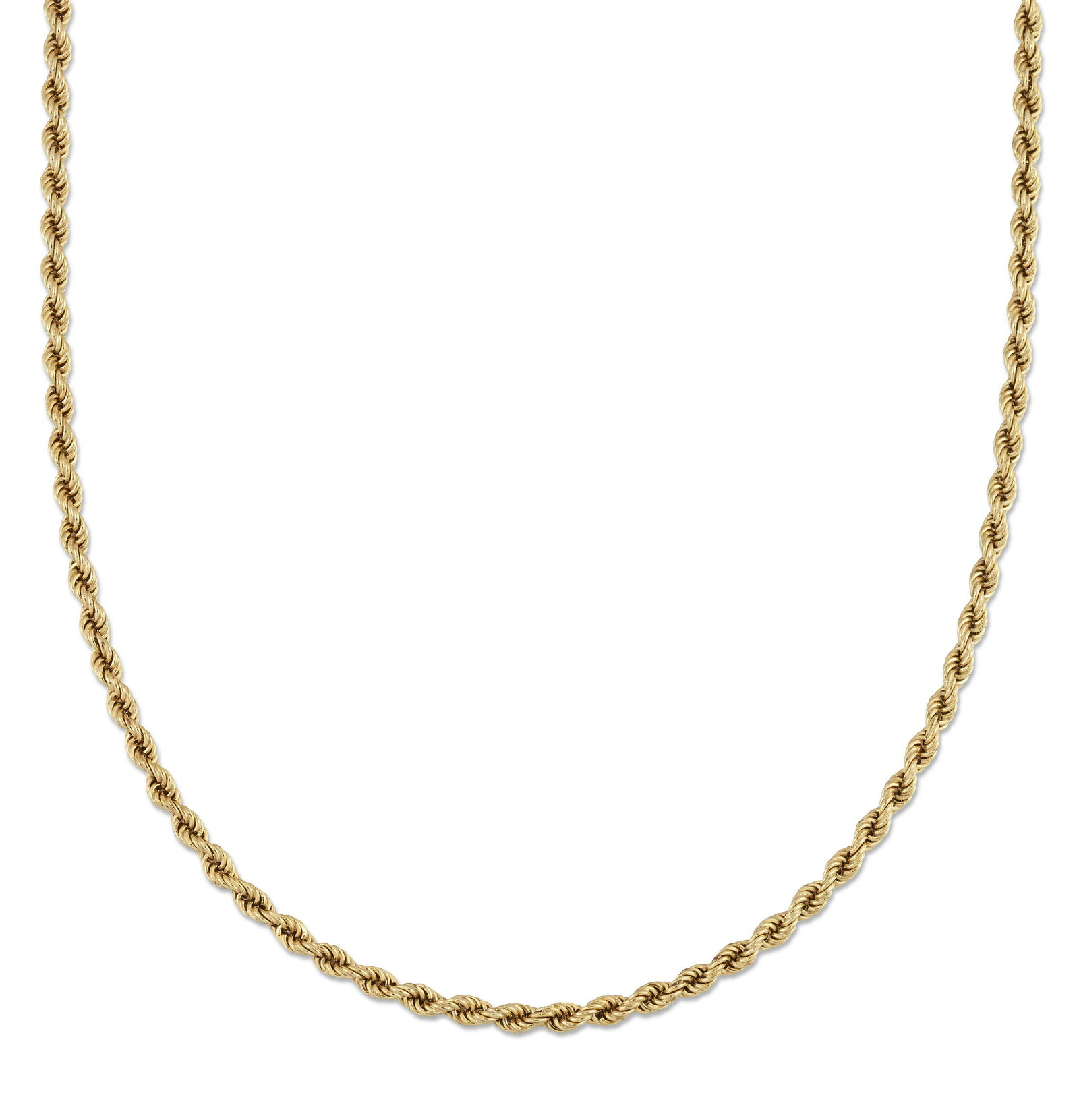 A 9 CARAT GOLD ROPE CHAIN NECKLACE (1 of 1)