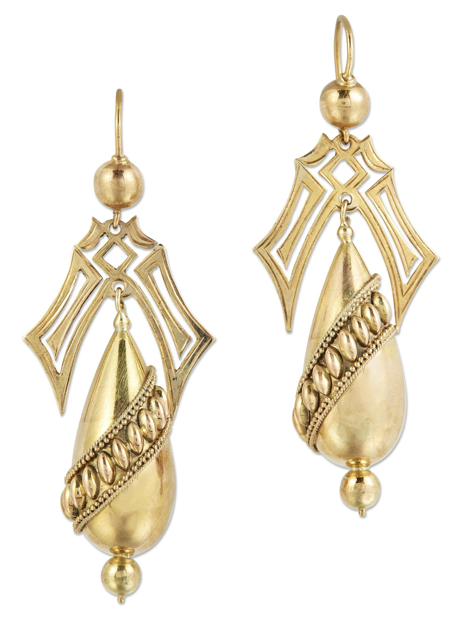 A PAIR OF ETRUSCAN REVIVAL PENDANT EARRINGS (1 of 1)