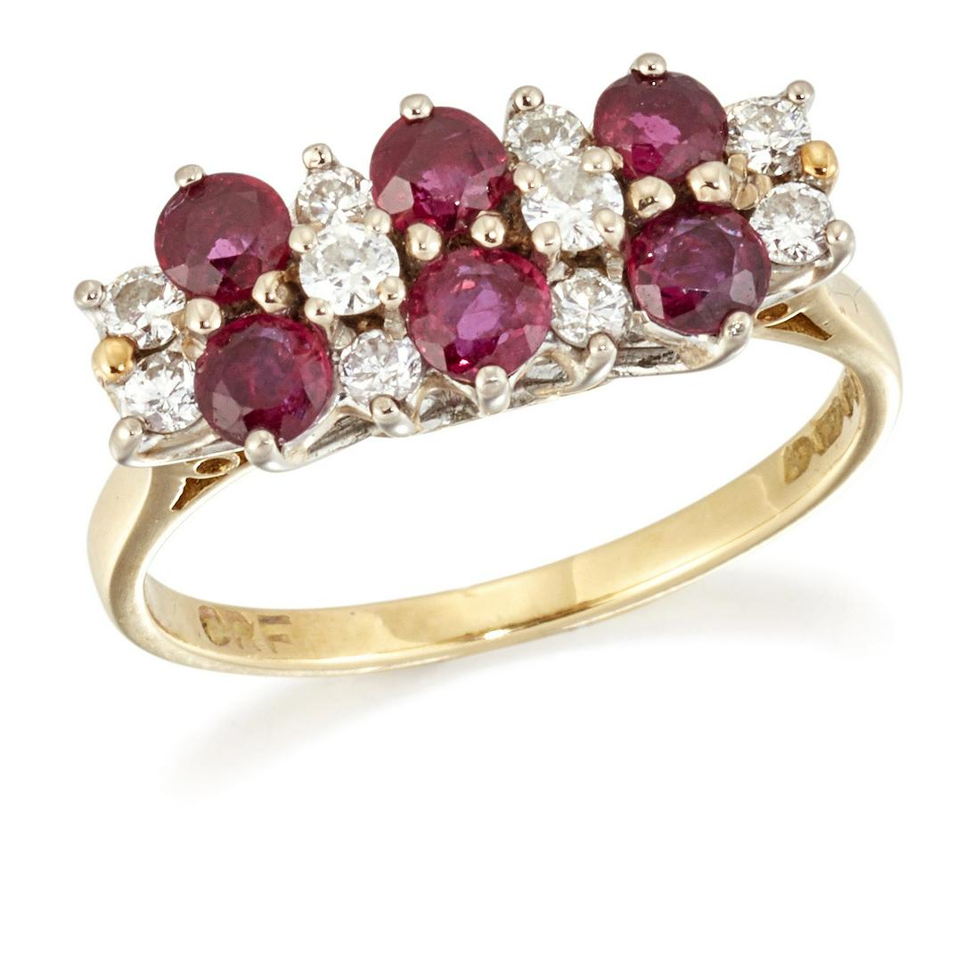 AN 18 CARAT GOLD RUBY AND DIAMOND RING (1 of 1)
