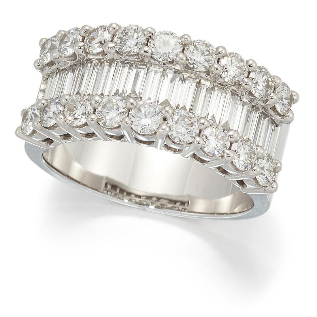 AN 18 CARAT WHITE GOLD DIAMOND HALF HOOP RING (1 of 1)
