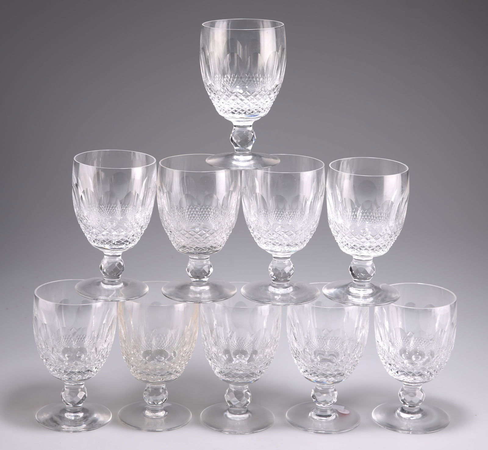 TEN WATERFORD CRYSTAL COLLEEN PATTERN SHORT STEM GOBLETS (1 of 2)