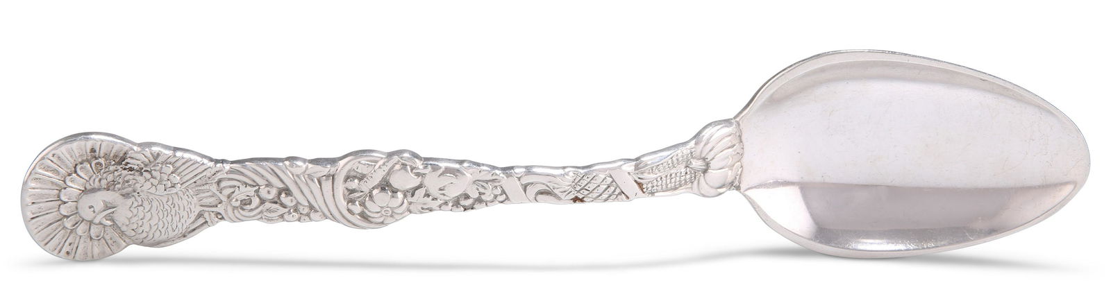 A TIFFANY & CO STERLING SILVER TURKEY PATTERN STUFFING SPOON (1 of 3)