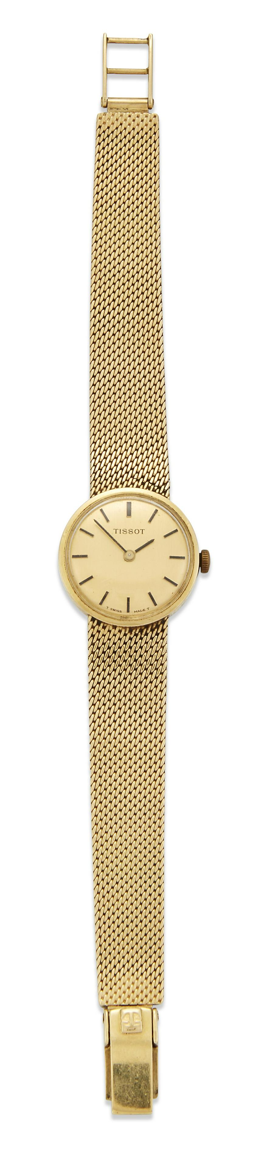 A 14 CARAT GOLD TISSOT BRACELET WATCH (1 of 1)