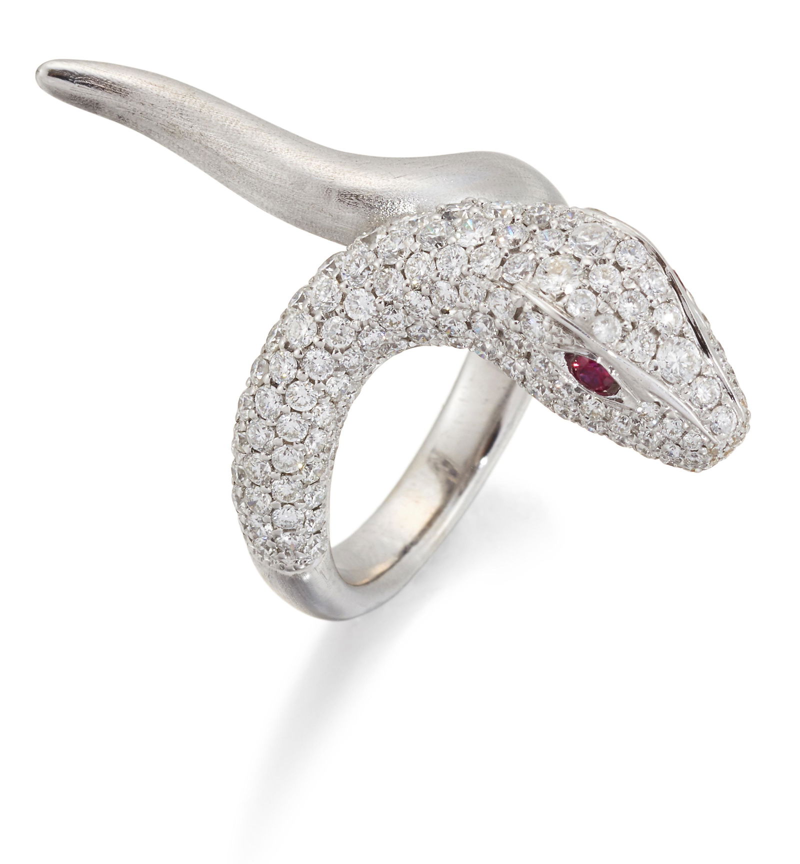 A RUBY AND DIAMOND SNAKE RING (1 of 1)
