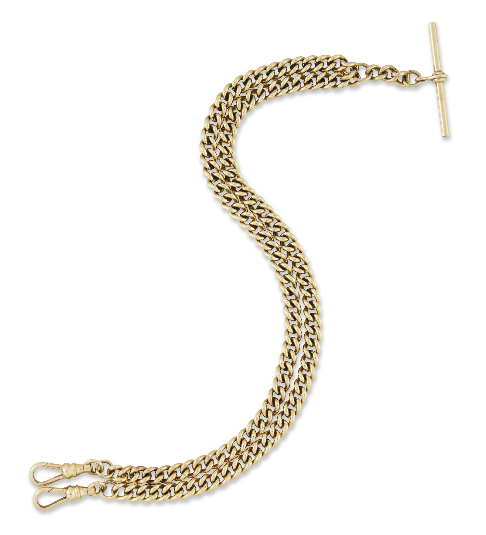 A 9 CARAT GOLD CURB LINK ALBERT CHAIN (1 of 1)
