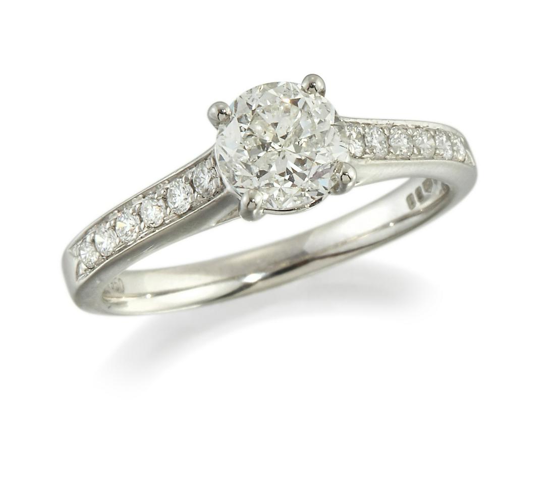 A PLATINUM SOLITAIRE DIAMOND RING (1 of 1)