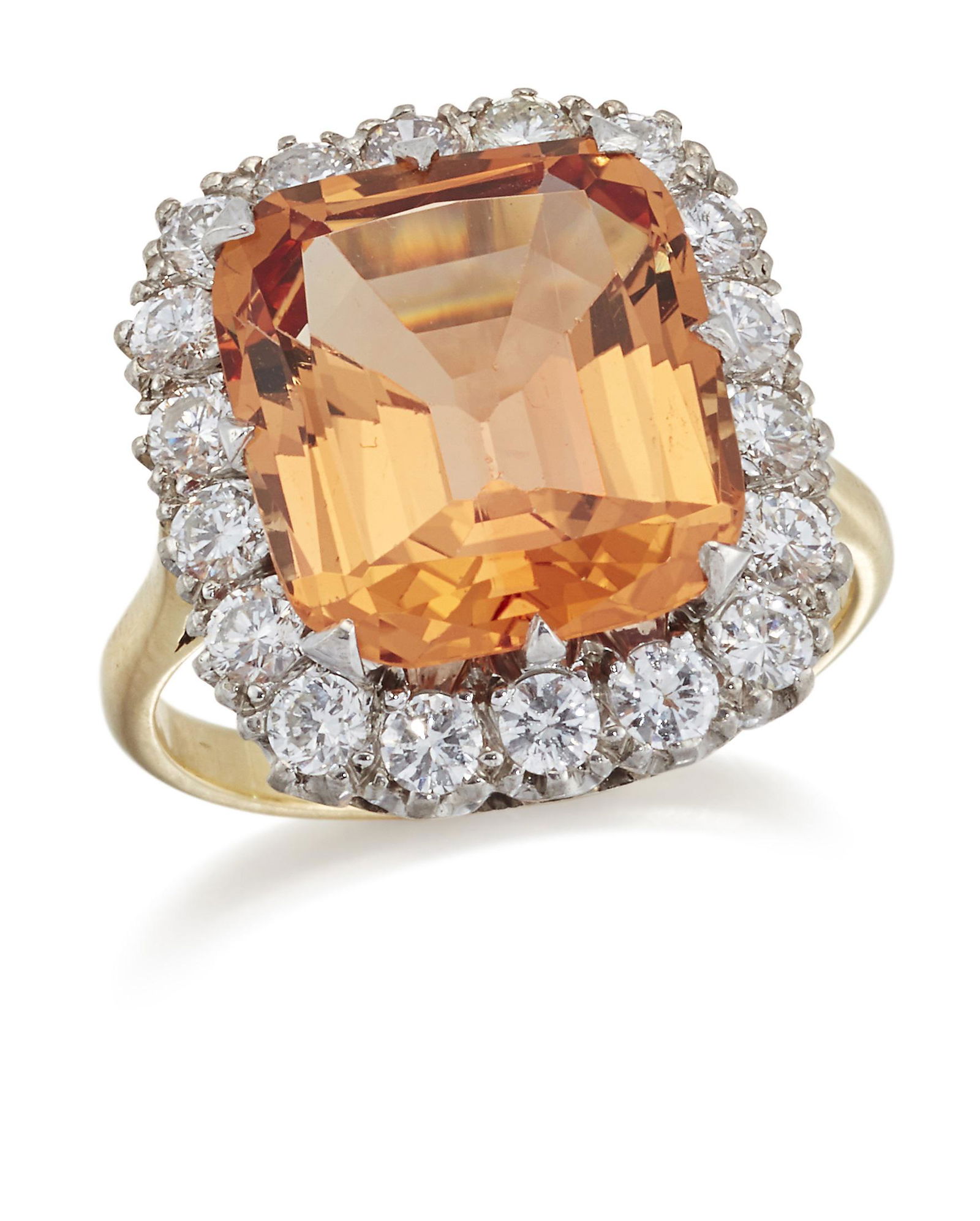 AN IMPERIAL TOPAZ AND DIAMOND CLUSTER RING (1 of 1)