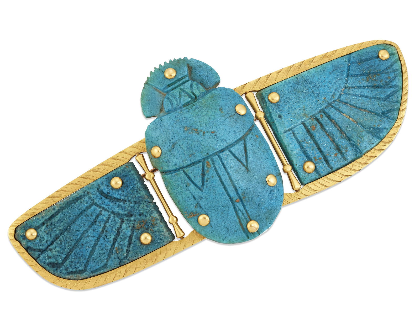 AN EGYPTIAN WINGED SCARAB BROOCH (1 of 1)