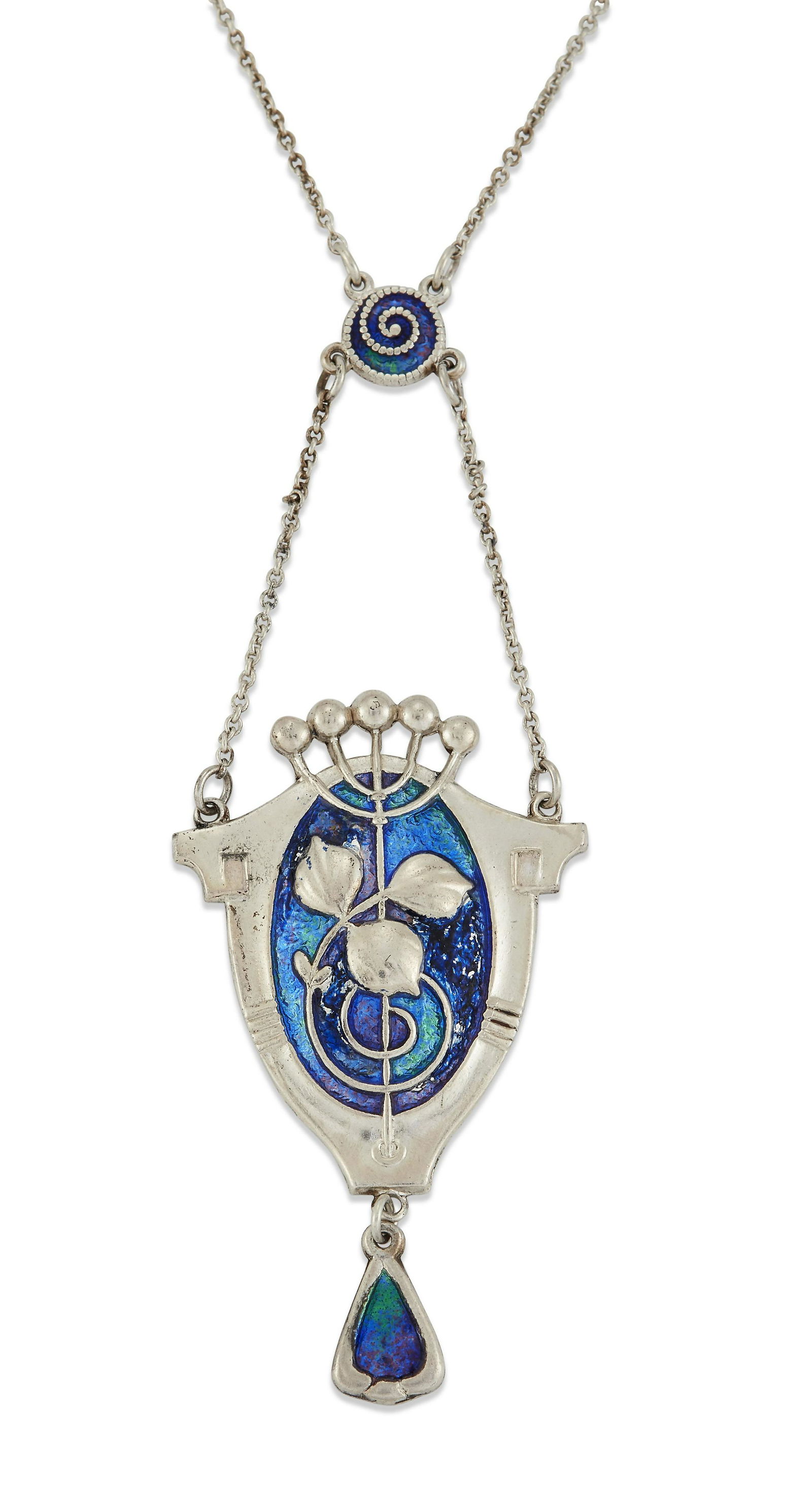 CHARLES HORNER - A SILVER AND ENAMEL PENDANT NECKLACE (1 of 1)