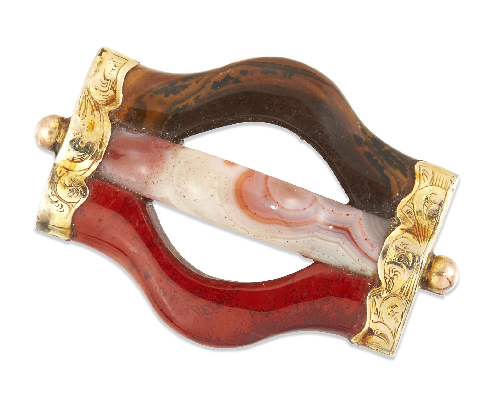 A MID VICTORIAN SCOTTISH HARDSTONE BROOCH (1 of 1)