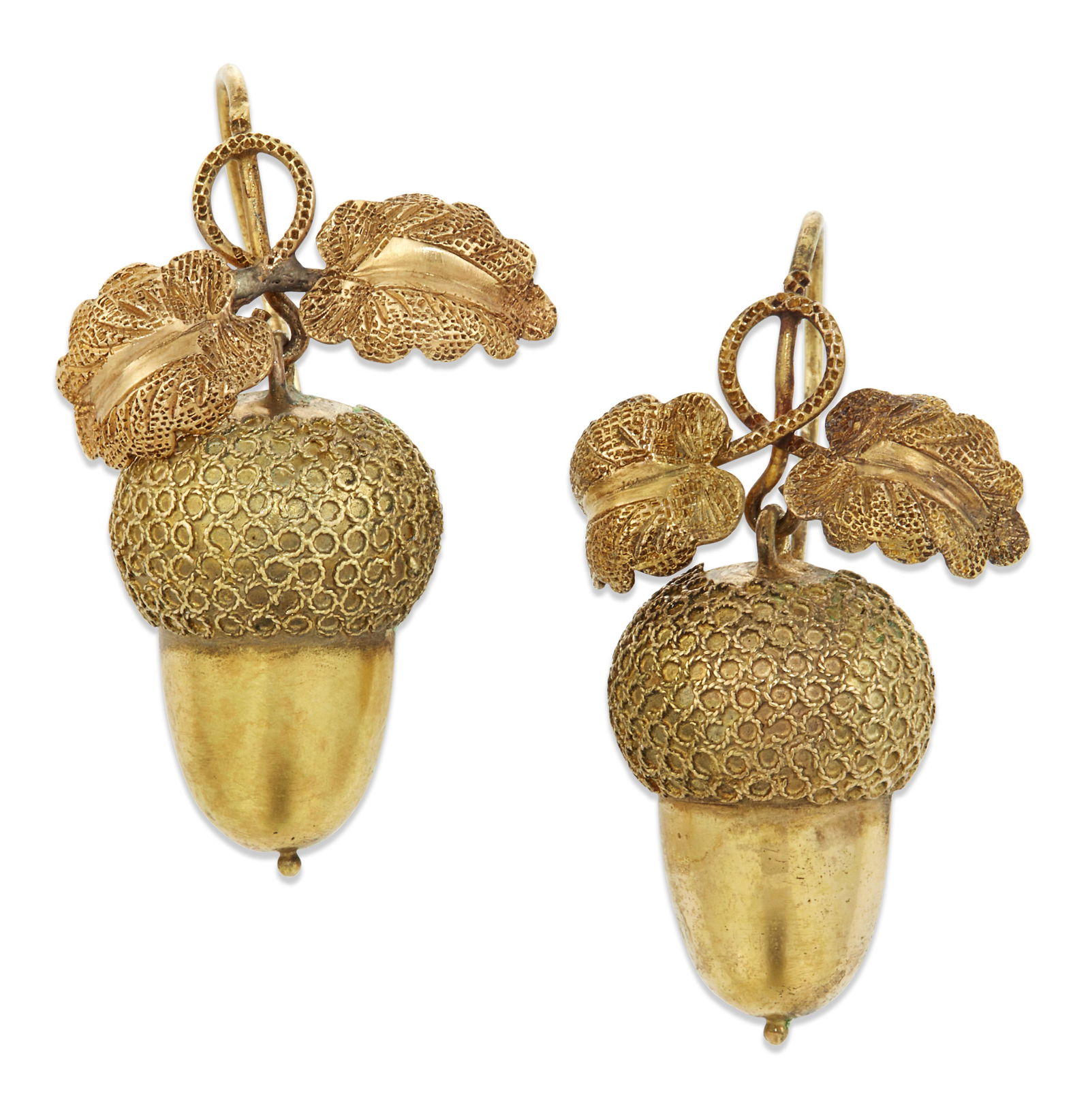 A PAIR OF MID-19TH CENTURY ACORN EARRINGS (1 of 1)