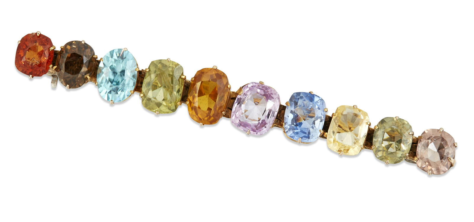 A MID-19TH CENTURY MULTI-GEMSTONE BAR BROOCH (1 of 1)