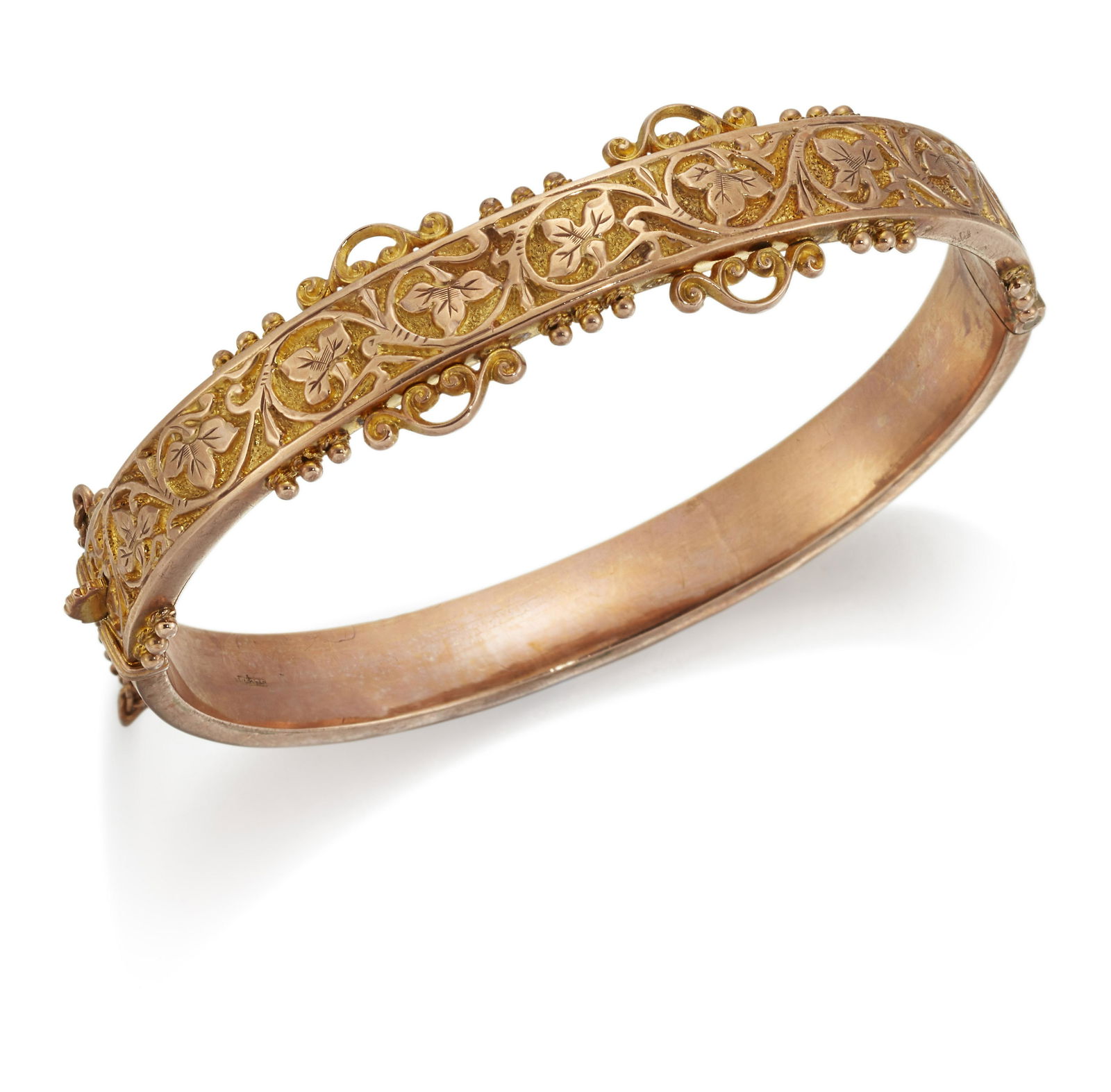A LATE VICTORIAN 9 CARAT ROSE GOLD BANGLE (1 of 1)