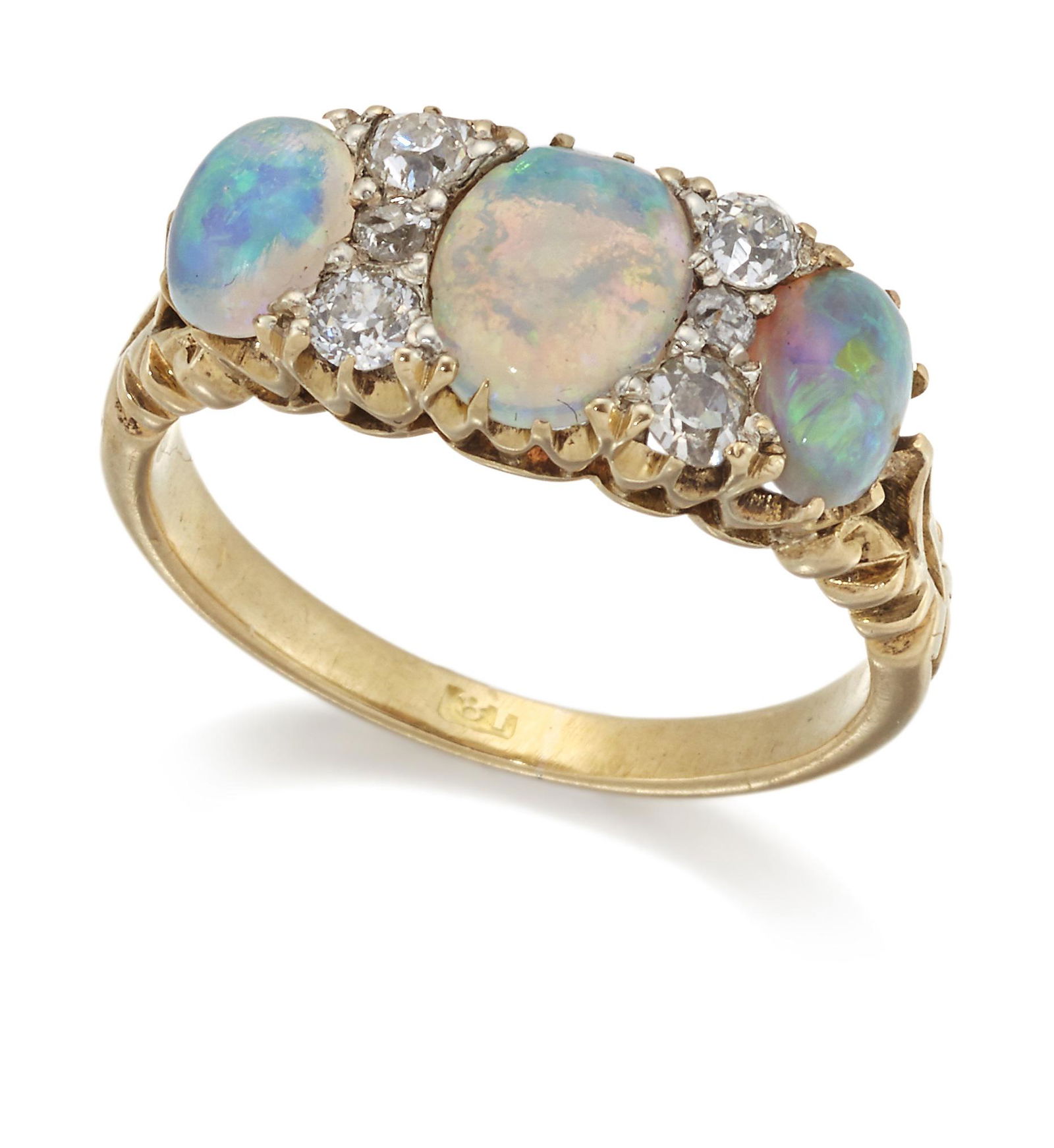 A LATE 19TH CENTURY OPAL AND DIAMOND RING (1 of 1)