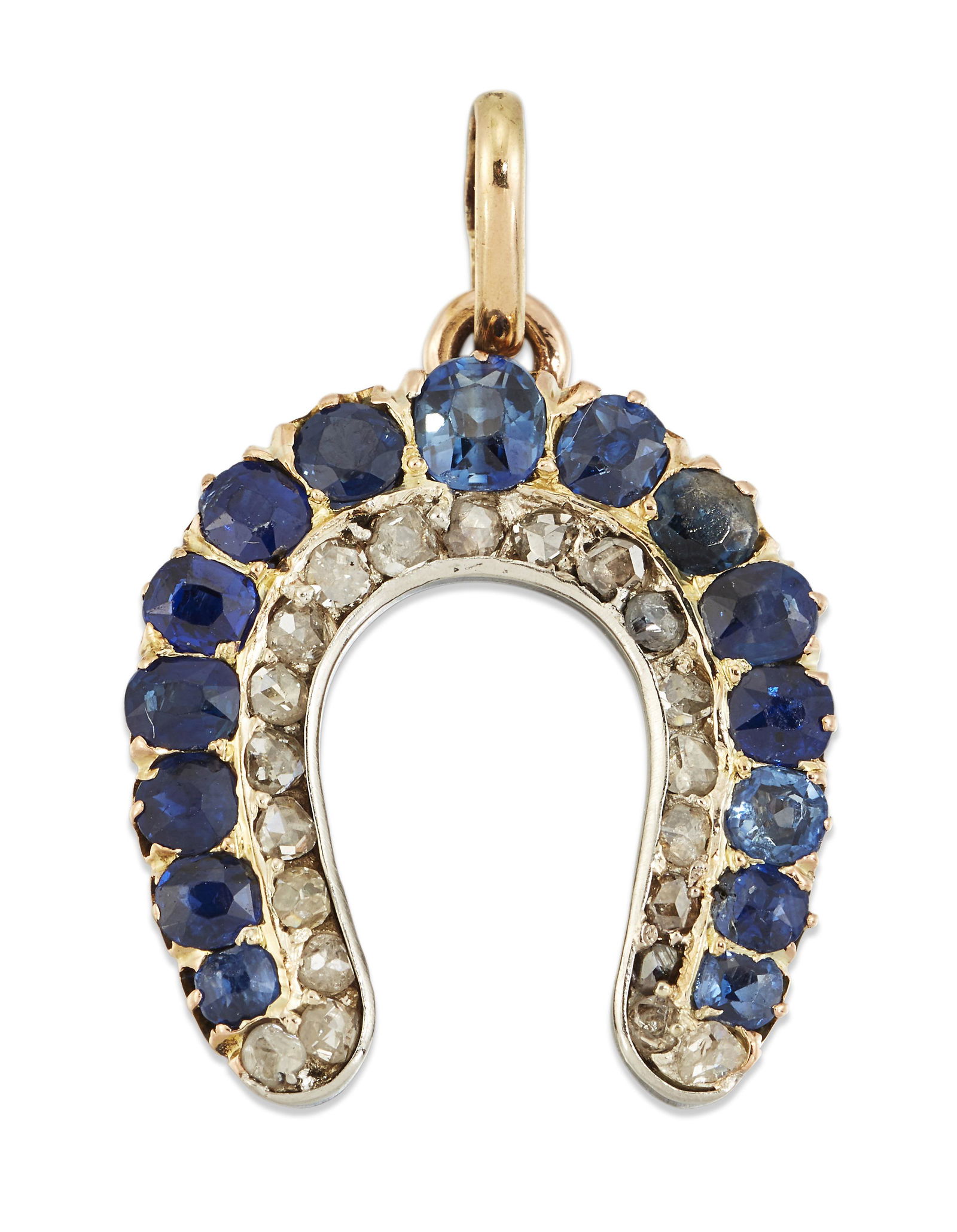 A LATE 19TH CENTURY SAPPHIRE AND DIAMOND HORSESHOE PENDANT (1 of 1)