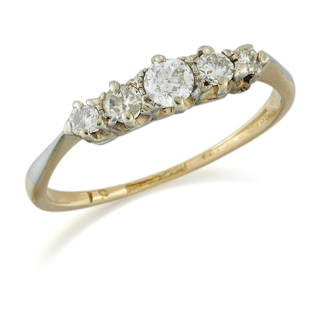 A DIAMOND FIVE STONE RING (1 of 1)