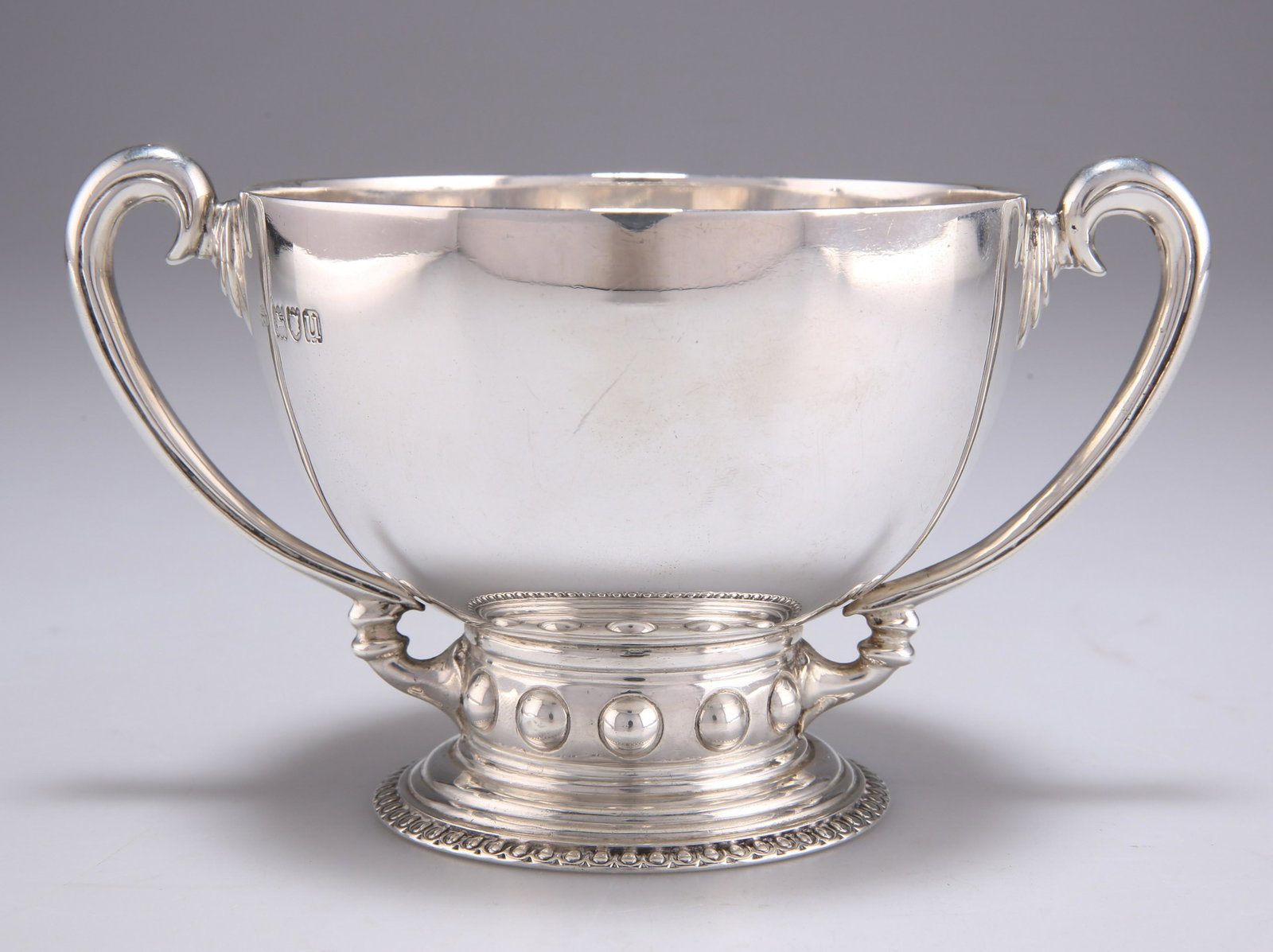 A GEORGE V SILVER TWO-HANDLED BOWL (1 of 3)