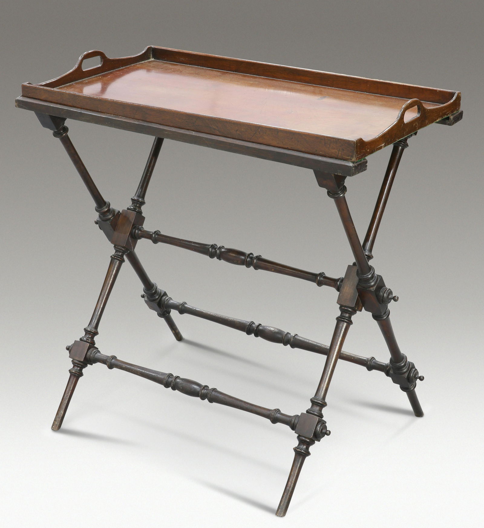 A 19TH CENTURY MAHOGANY BUTLER'S TRAY (1 of 1)